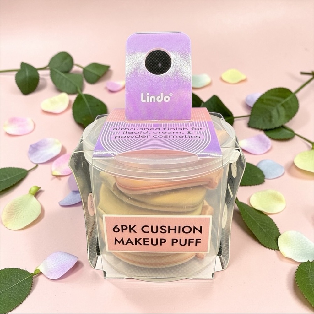 💕LINDO💕6-Pack Multicolor Cushion Makeup Puffs/NIB